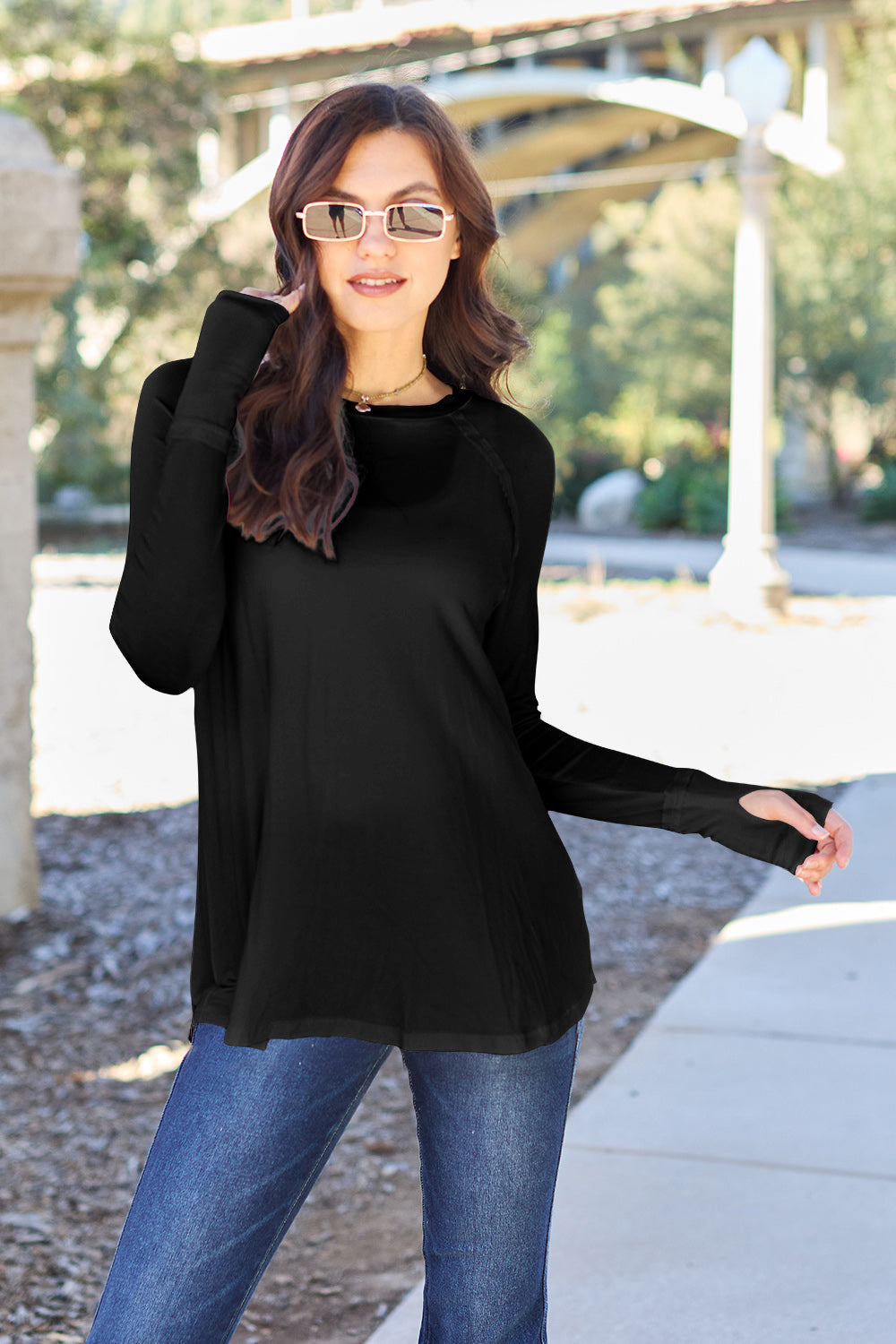 Basic Bae Full Size Round Neck Long Sleeve T-Shirt Basic Bae Full Size Round Neck Long Sleeve T-Shirt - TopFashionHQ