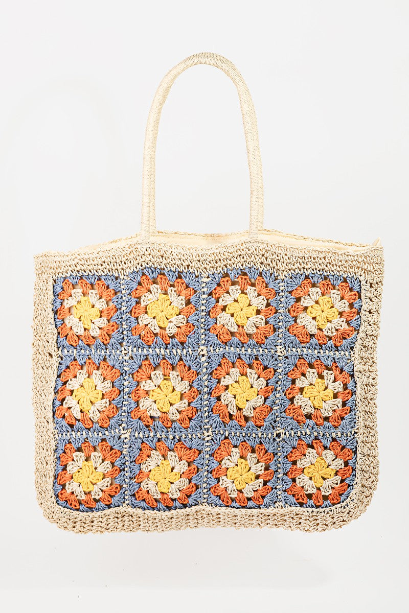 Fame Flower Braided Tote Bag Fame Flower Braided Tote Bag - TopFashionHQ
