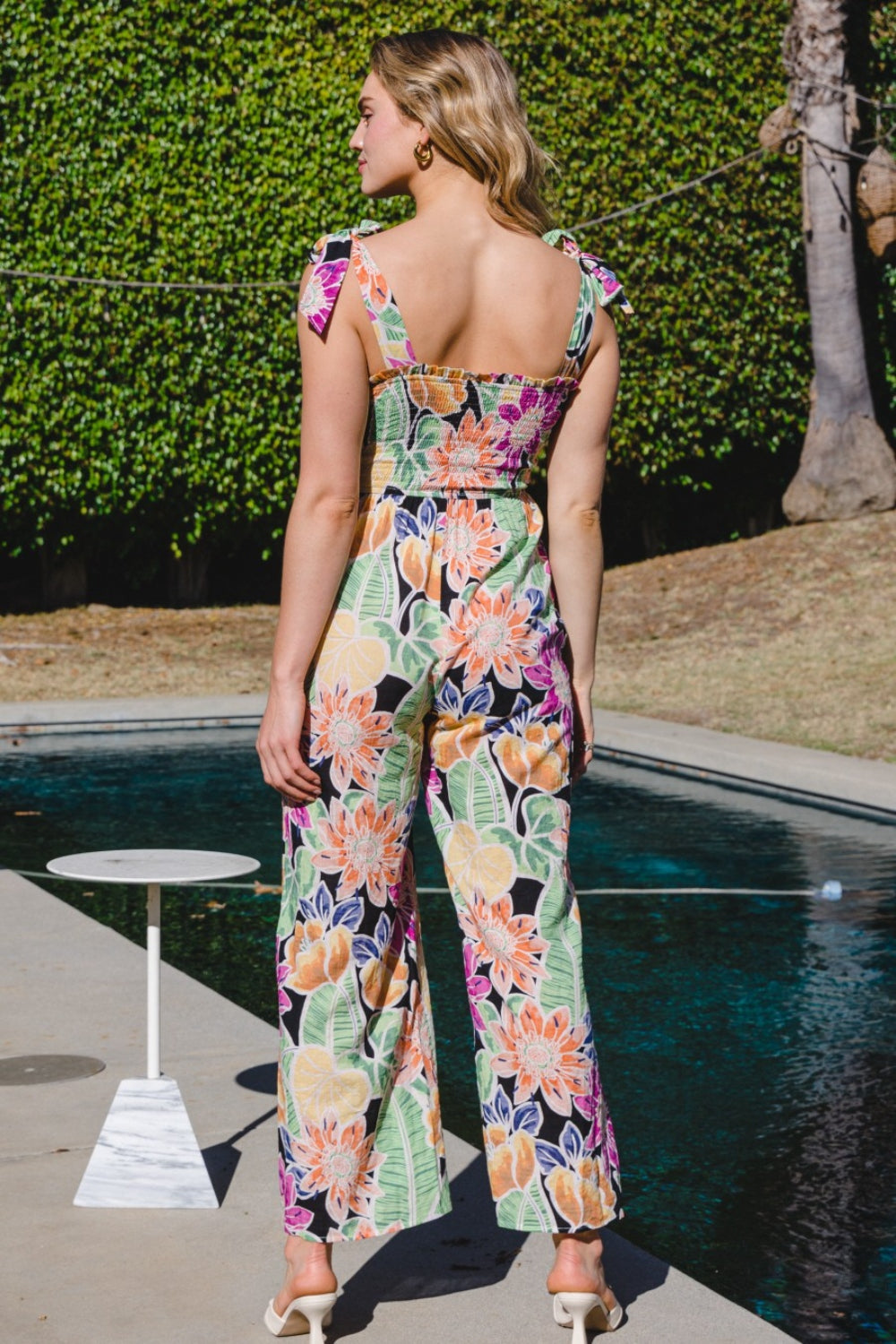 ODDI Full Size Floral Sleeveless Wide Leg Jumpsuit ODDI Full Size Floral Sleeveless Wide Leg Jumpsuit - TopFashionHQ