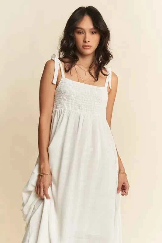 Davi & Dani Smocked Sleeveless Maxi Cami Dress Davi & Dani Smocked Sleeveless Maxi Cami Dress