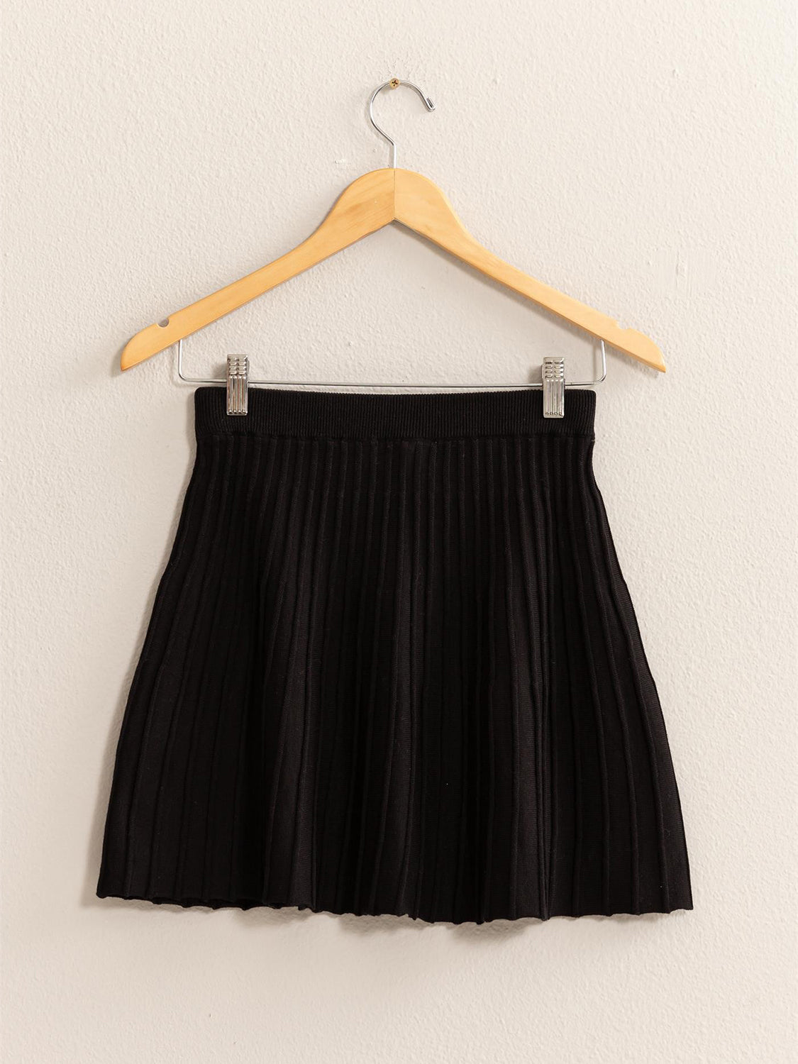 HYFVE High Waist Knit Pleated Flare Mini Skirt HYFVE High Waist Knit Pleated Flare Mini Skirt