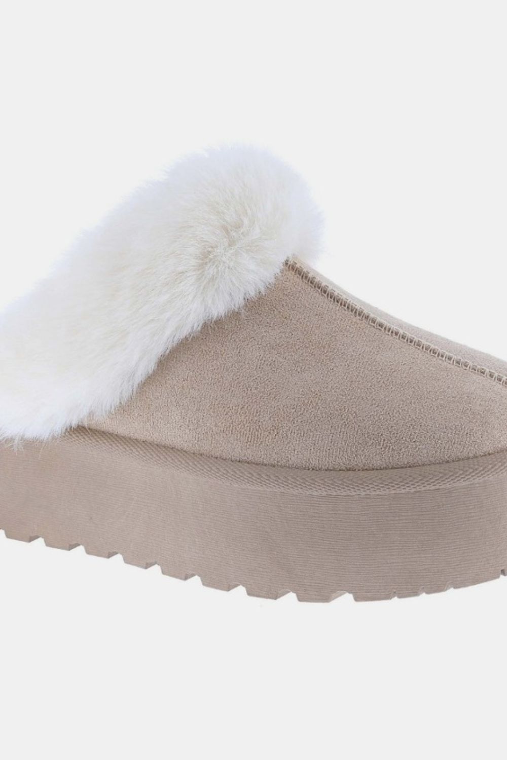 Weeboo Thick Bottom Fur Trim Snow Slippers Weeboo Thick Bottom Fur Trim Snow Slippers