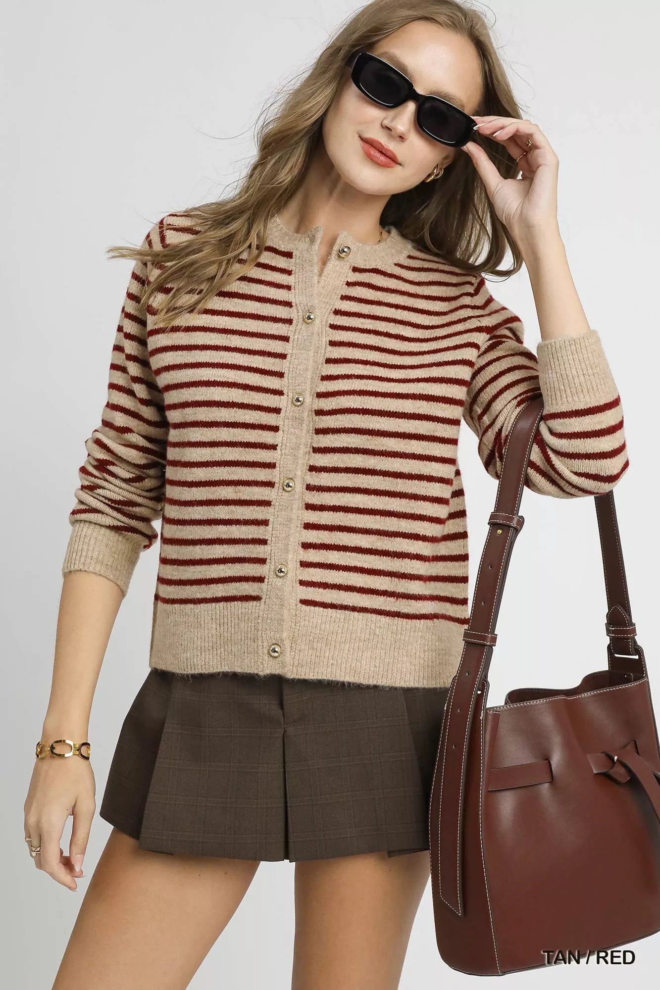 Umgee Striped Button-Up Knit Cardigan 3fc01f94-3ec2-442f-af47-694a8082d83c-Max-Origin