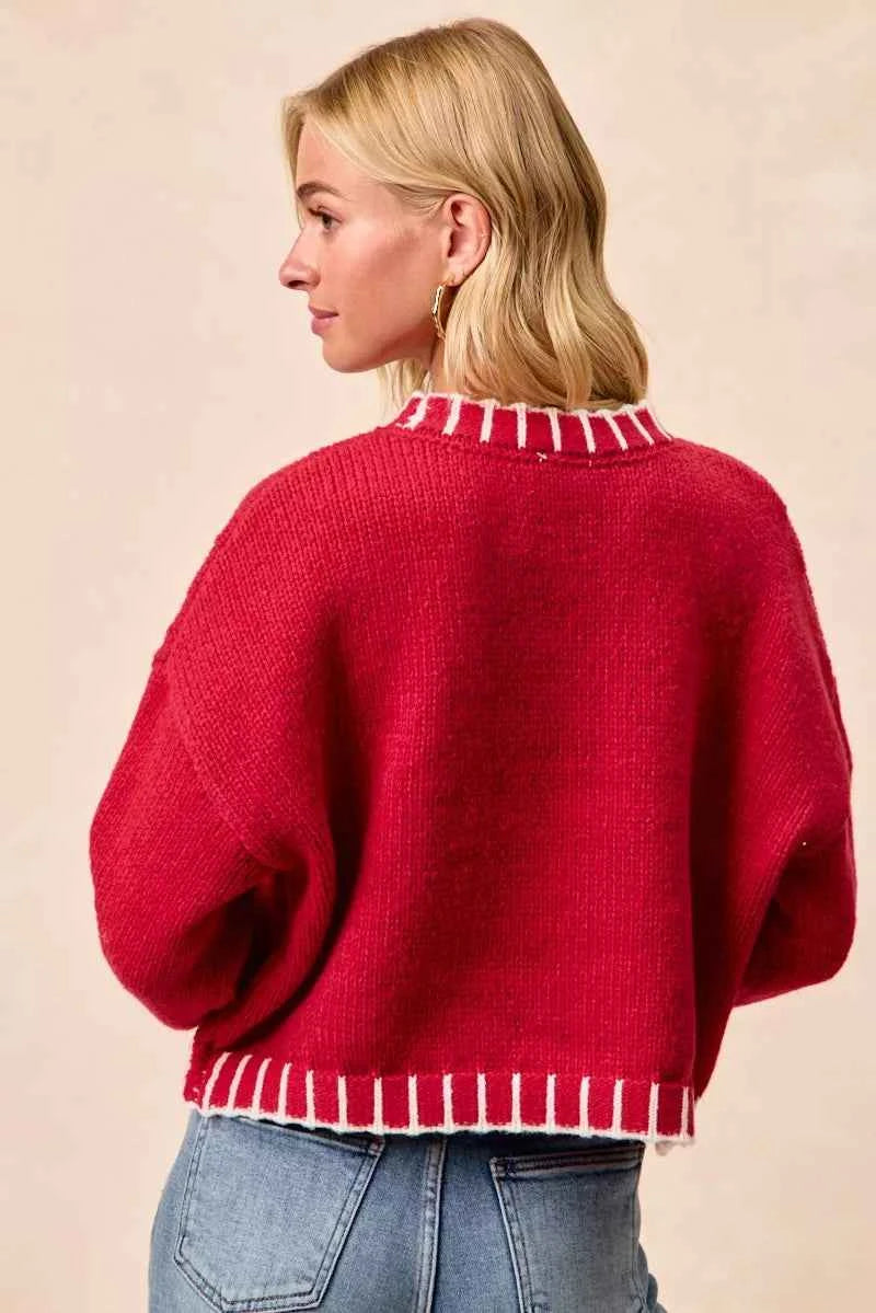 BiBi Christmas Theme Sequin Lattering Sweater BiBi Christmas Theme Sequin Lattering Sweater