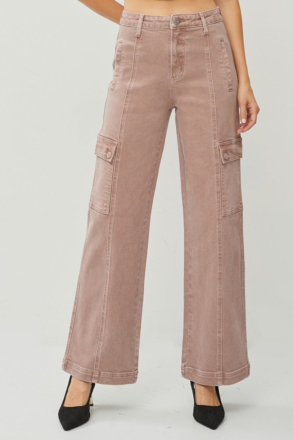 RISEN Full Size High Rise Wide Leg Cargo Jeans RISEN Full Size High Rise Wide Leg Cargo Jeans