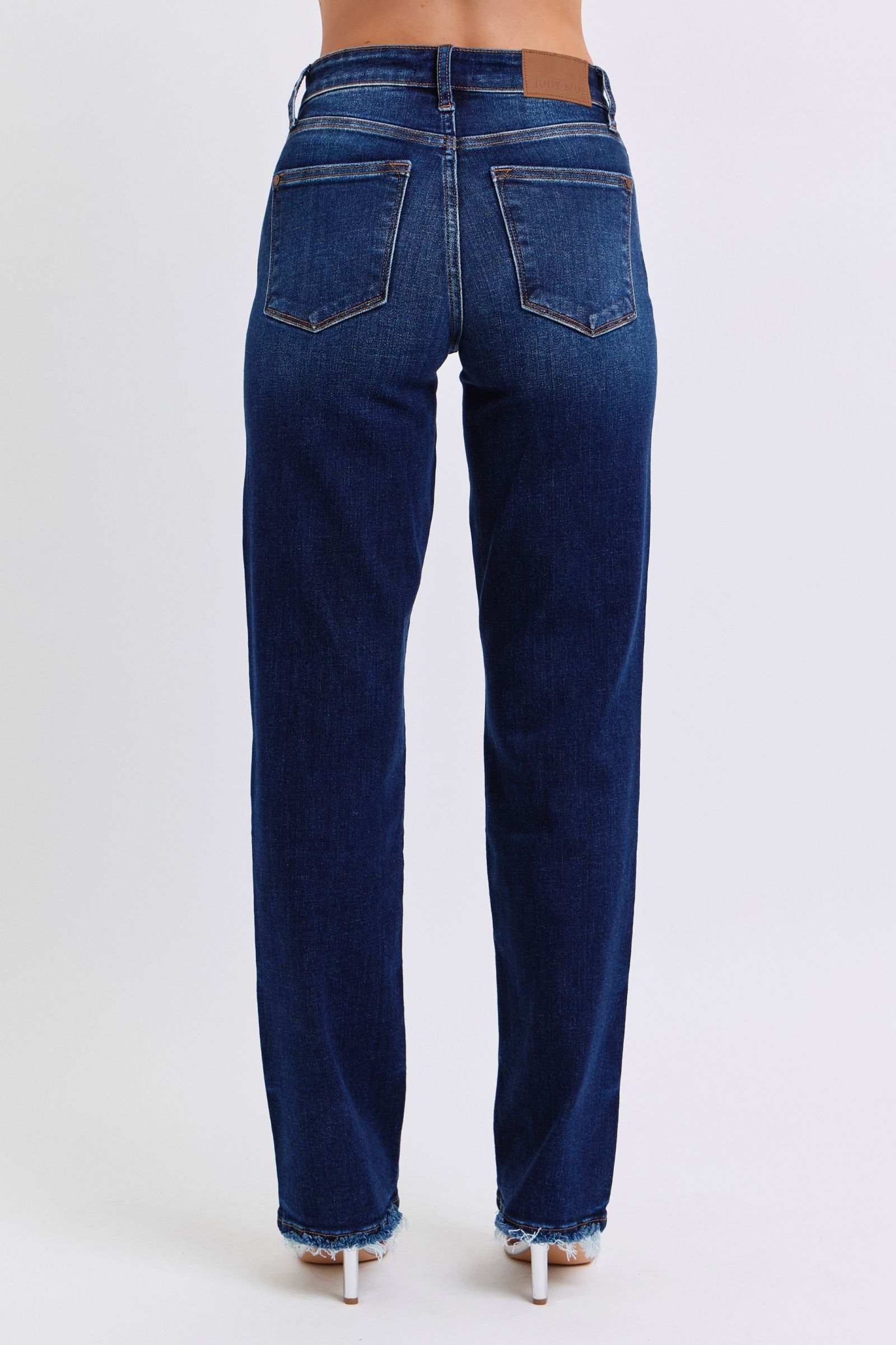Judy Blue Full Size Raw Hem Straight Leg Jeans Judy Blue Full Size Raw Hem Straight Leg Jeans - TopFashionHQ