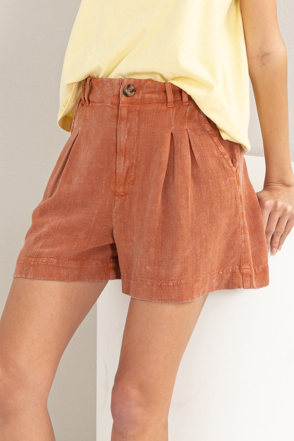 HYFVE High Waist Pleated Linen Shorts HYFVE High Waist Pleated Linen Shorts