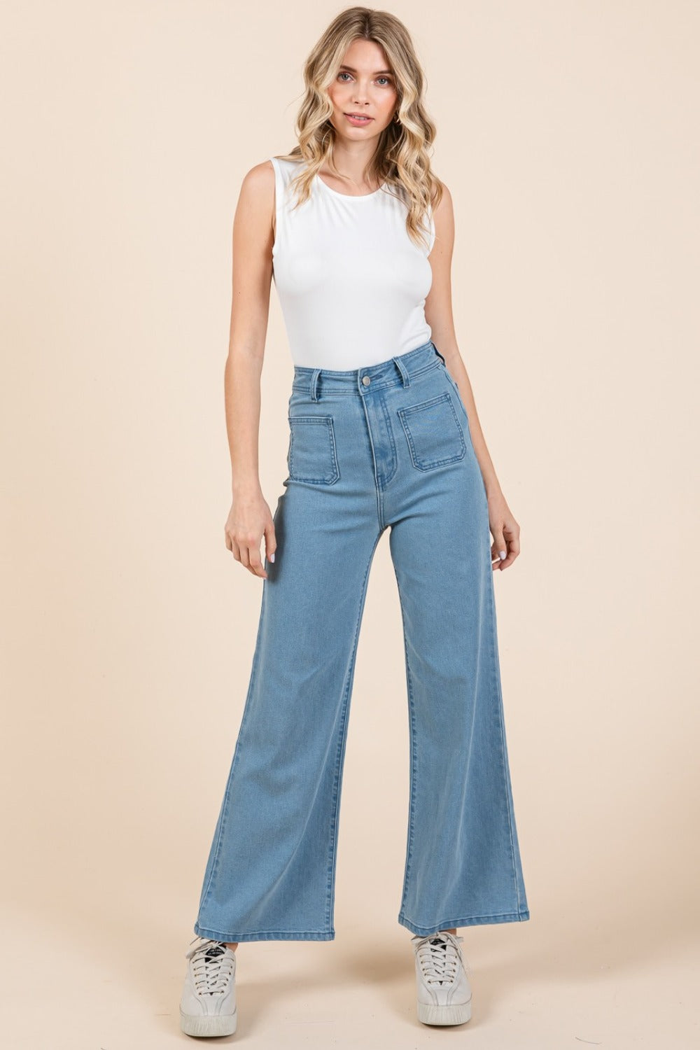 Mittoshop High Waist Wide Leg Jeans Mittoshop High Waist Wide Leg Jeans - TopFashionHQ