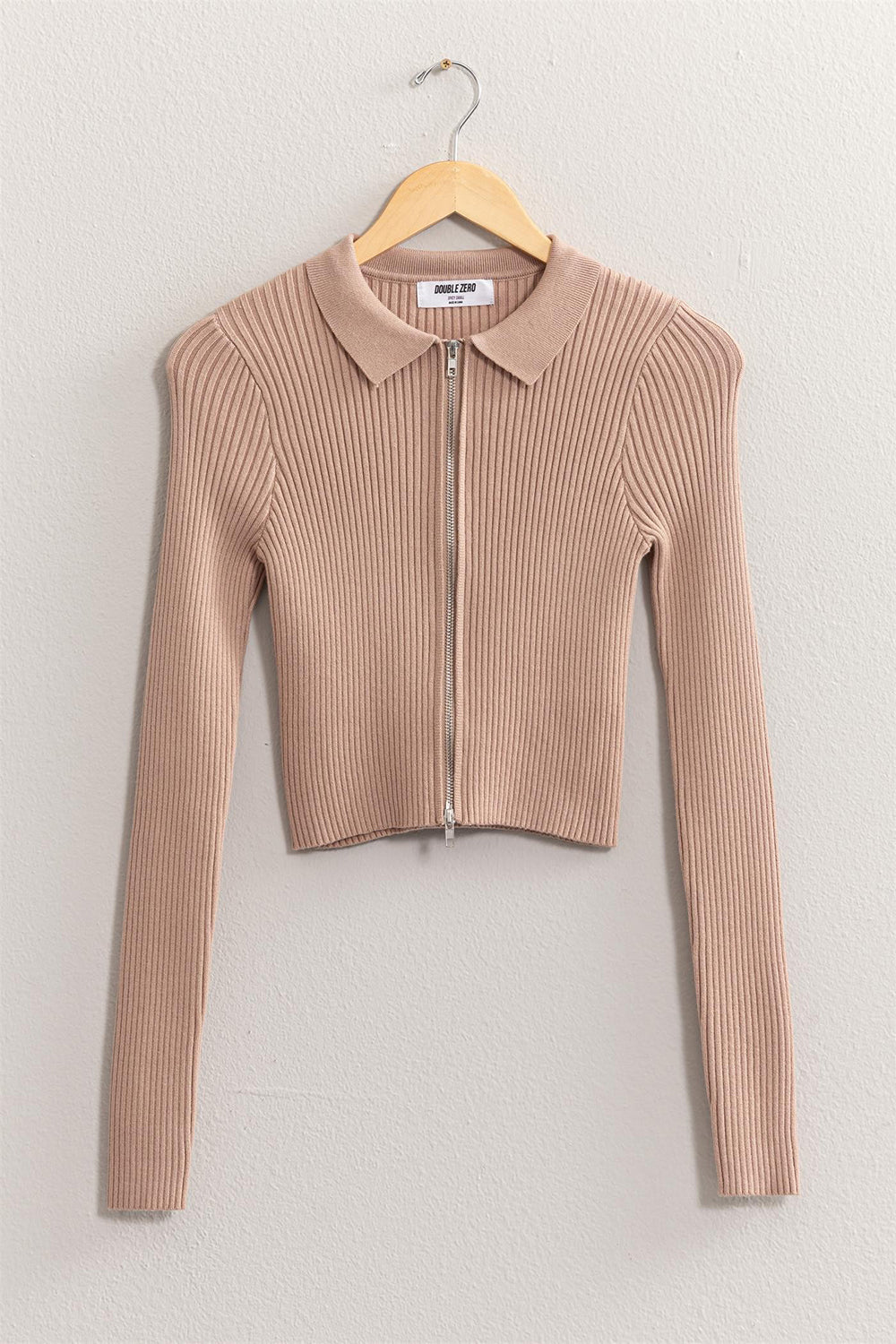 HYFVE Ribbed Double Zip Cropped Cardigan HYFVE Ribbed Double Zip Cropped Cardigan