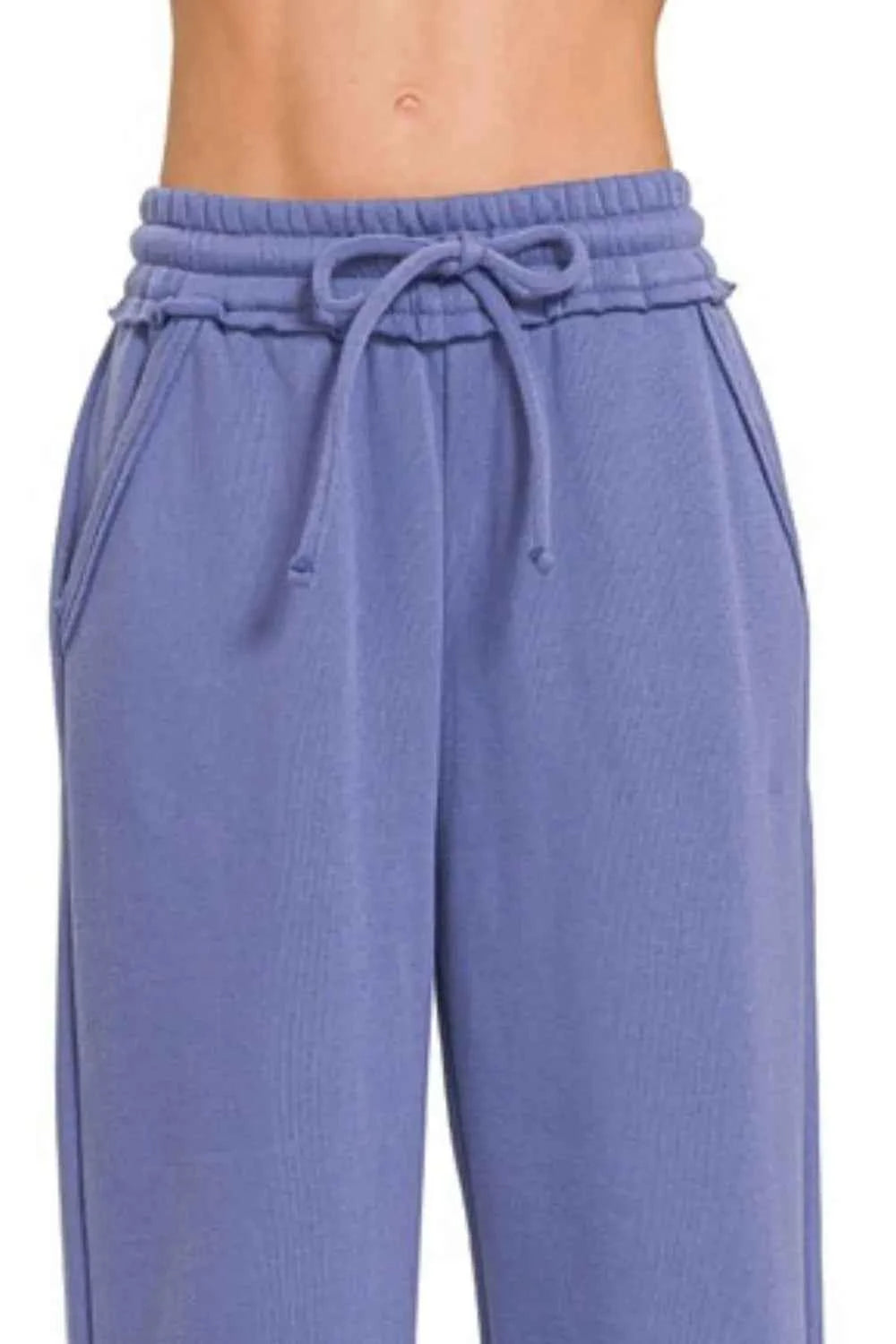 Zenana Fleece Exposed Seam Wide Leg Sweatpants Zenana Fleece Exposed Seam Wide Leg Sweatpants