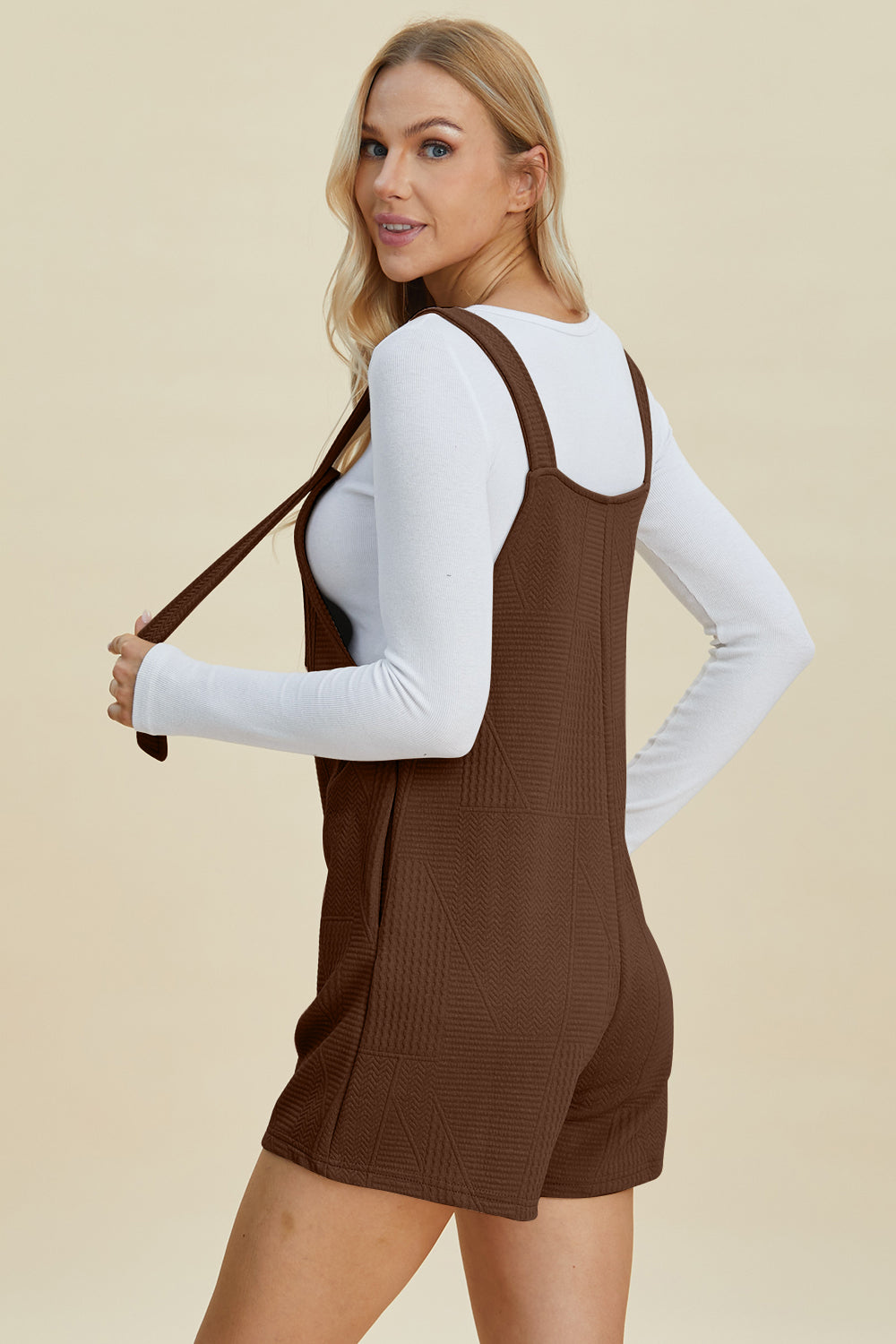 Double Take Full Size Texture Sleeveless Romper Double Take Full Size Texture Sleeveless Romper