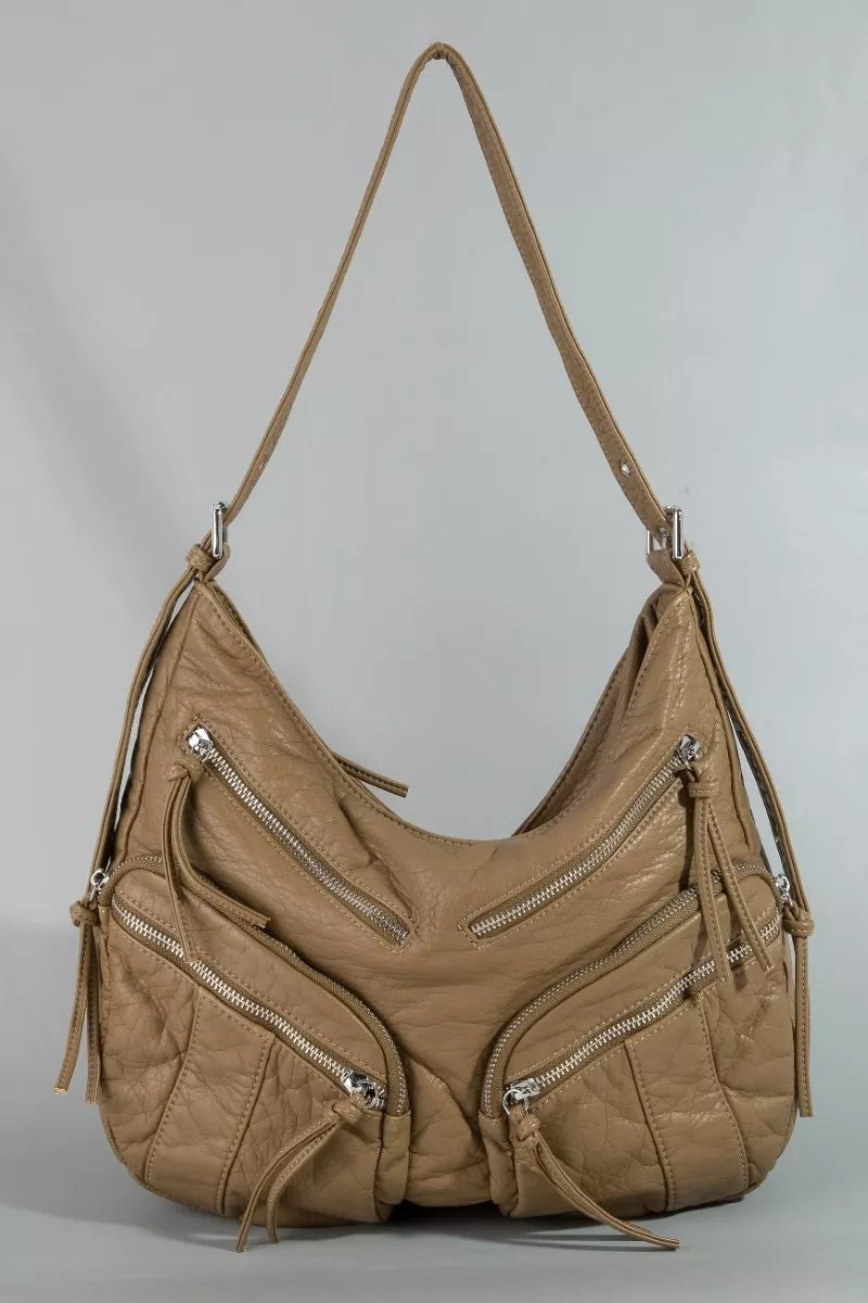 Fame Multi Zipper Pocket Leather Hobo Bag 43bfa931-f631-49b6-b610-9d00f0f2b8c8-Max-Origin