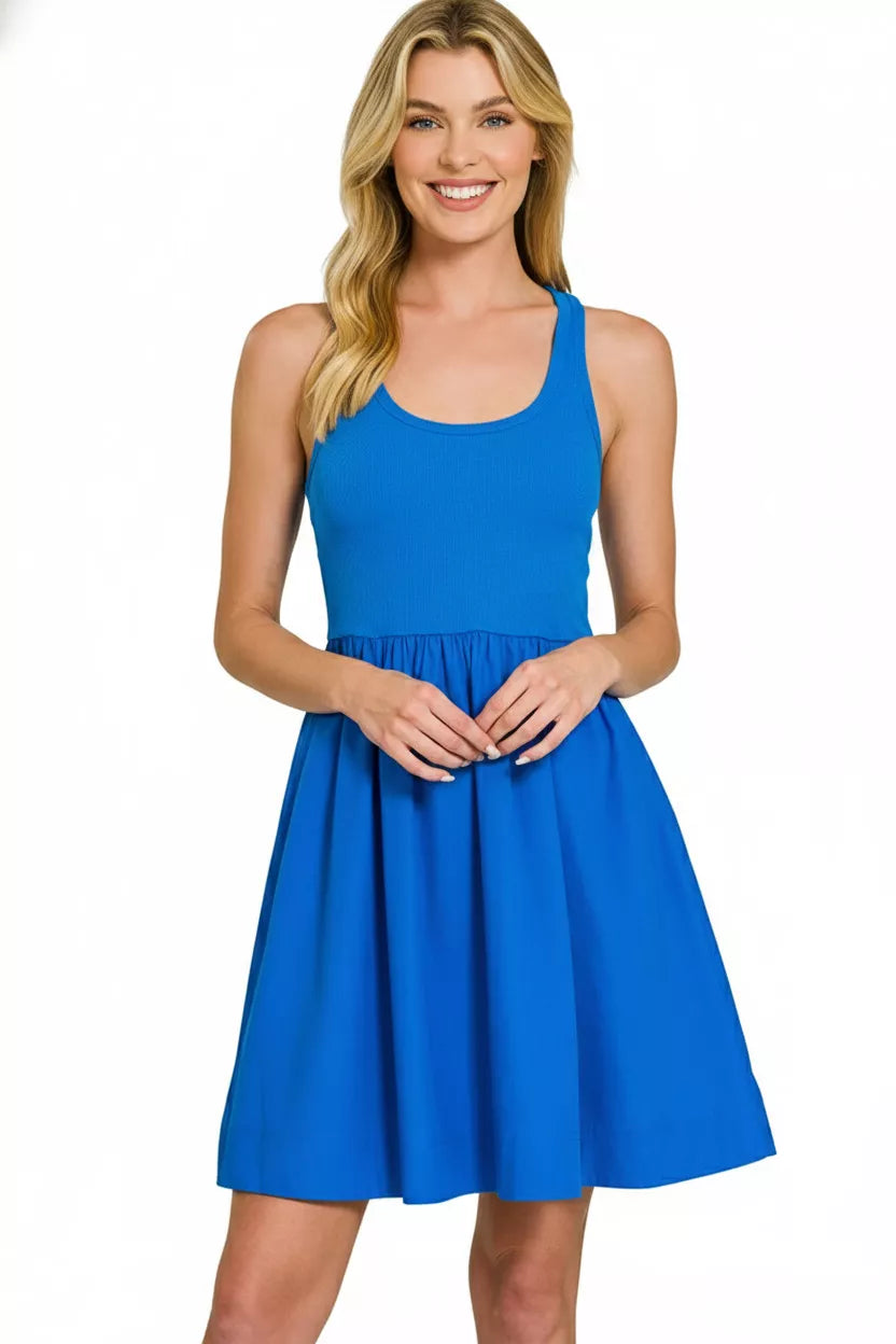 Zenana Combined Knit & Woven Midi Dress 442c66e1-cd5f-48bf-8466-cacfd98e996e-Max-Origin