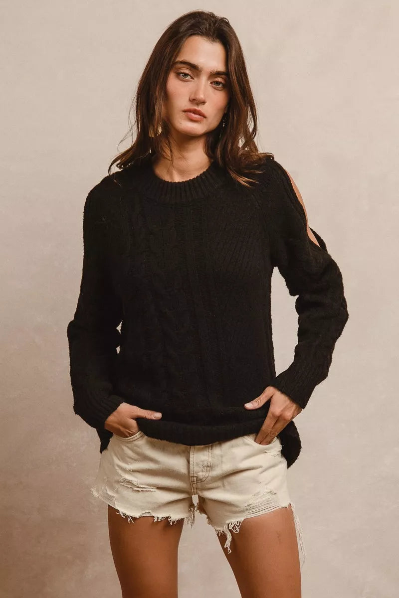 BiBi Twist Knitted Open Shoulder Sweater 44607d7e-b4e6-42ac-be08-724c1a58a169-Max-Origin