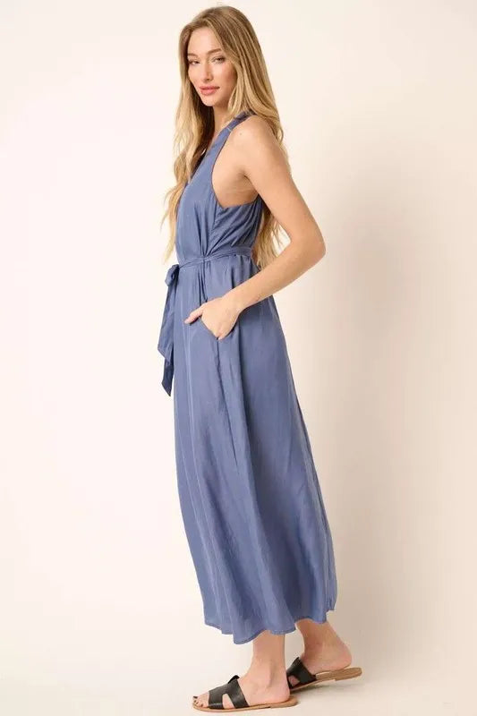 Mittoshop Cross Back Belted V Neck Tank Maxi Dress 45e1db7b-6c53-404d-909f-0db2360b6076-Max