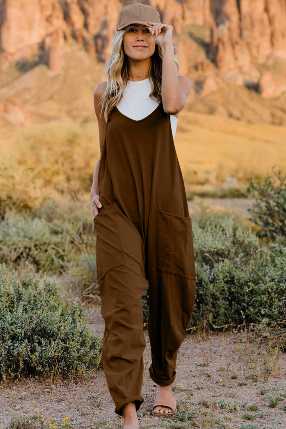 Double Take Full Size V-Neck Sleeveless Jumpsuit with Pockets 45fac4a7-41ab-46d8-9d02-837f3f96232c-Max