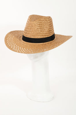 Fame Basket Weave Straw Sun Hat - TopFashionHQ