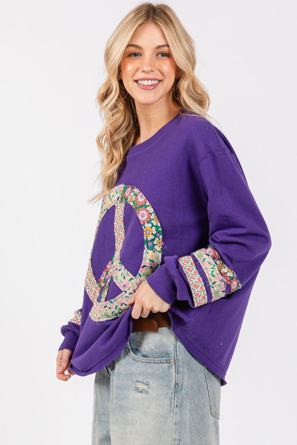 SAGE+FIG Peace Applique Patch Long Sleeve Top SAGE+FIG Peace Applique Patch Long Sleeve Top