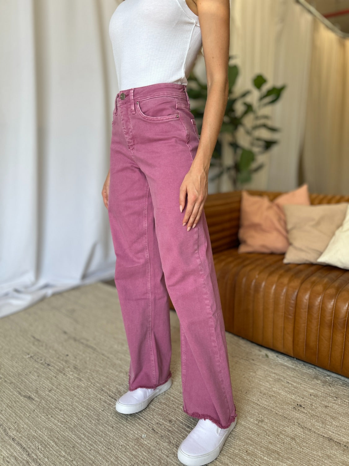 RFM Full Size High Rise Garment Dye Wide Leg Jeans RFM Full Size High Rise Garment Dye Wide Leg Jeans