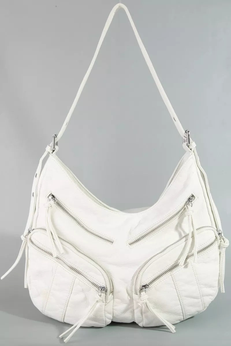 Fame Multi Zipper Pocket Leather Hobo Bag 4798fc7c-9dd8-4a7c-b8b6-e6fec5947a98-Max-Origin