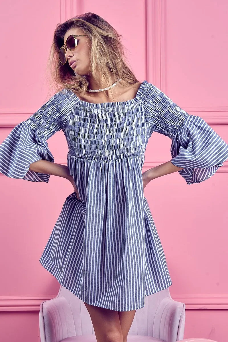BiBi Smocked Off Shoulder Striped Dress 47d1a369a99341c29afd67cc7982a25e-Max-Origin