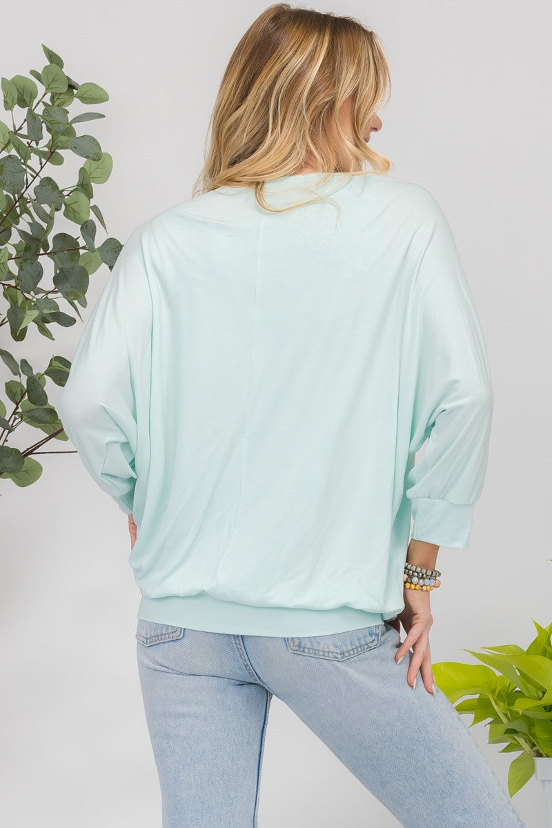 Celeste Full Size Floral Round Neck Top with Two Layer Detail Celeste Full Size Floral Round Neck Top with Two Layer Detail