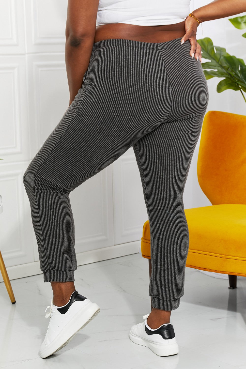 Blumin Apparel Full Size Easy Living Ribbed Joggers Blumin Apparel Full Size Easy Living Ribbed Joggers - TopFashionHQ