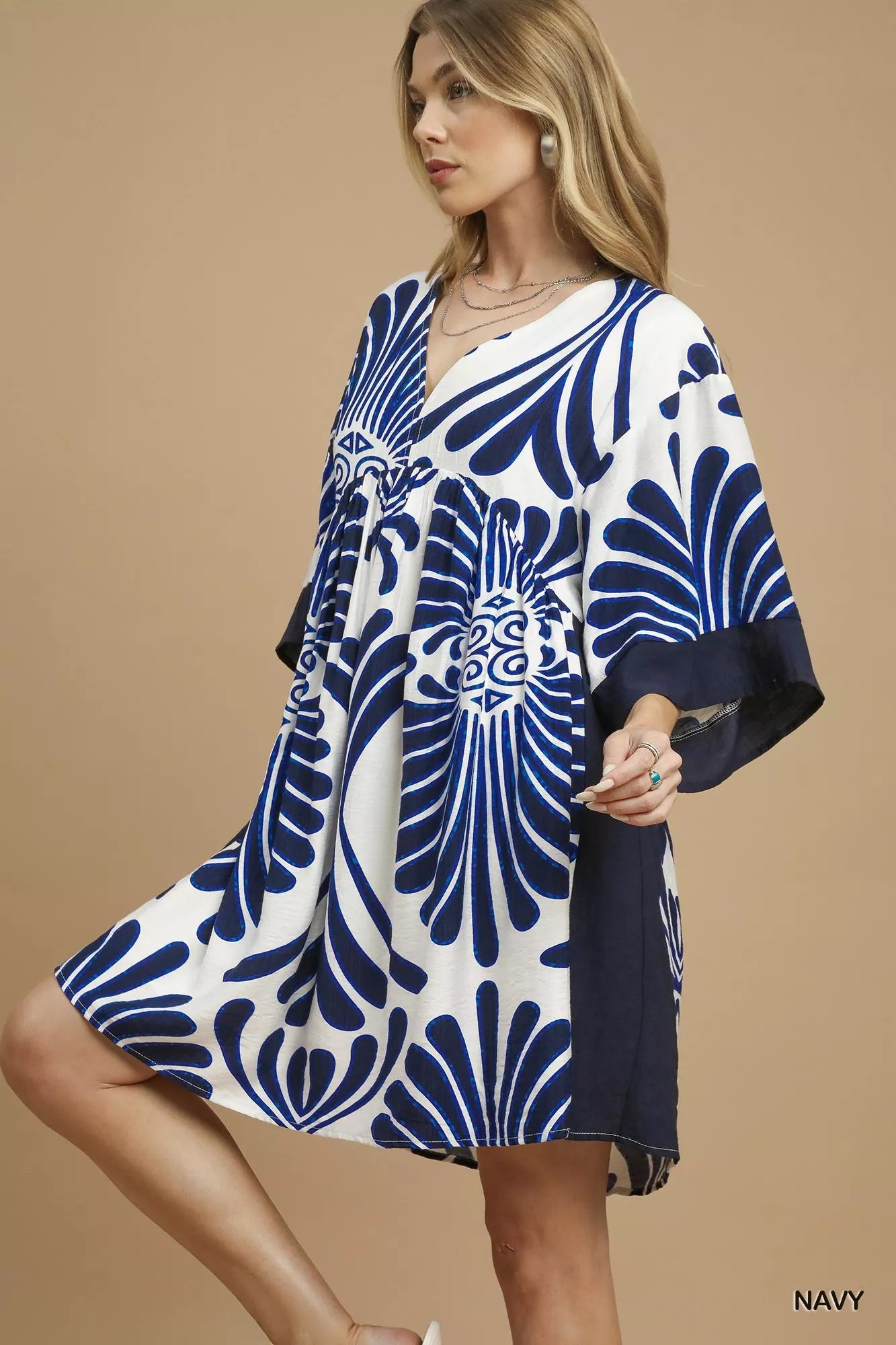 Umgee Abstract Print Kimono Sleeve Mini Dress 491d34c0-d307-4944-9860-2337d95a2551-Max-Origin