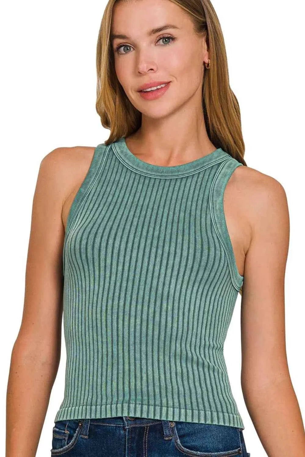 Zenana Ribbed Washed Seamless Tank Top Zenana Ribbed Washed Seamless Tank Top