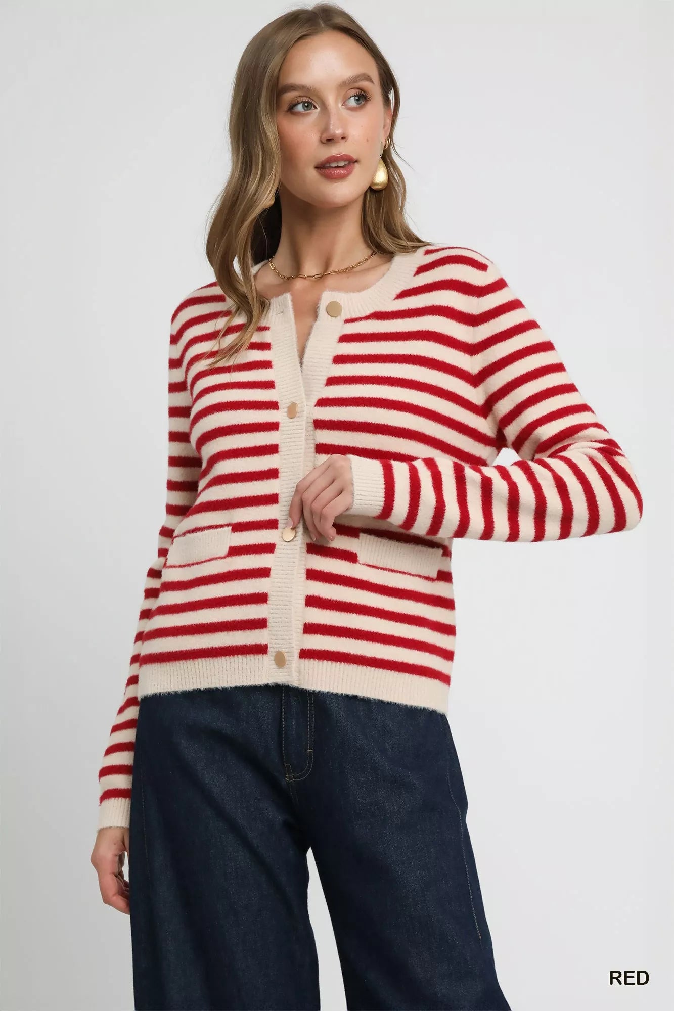Umgee Striped Knit Button-Up Cardigan 4a1f7a3d-9aea-4efb-b1a9-e52733984b1c-Max-Origin