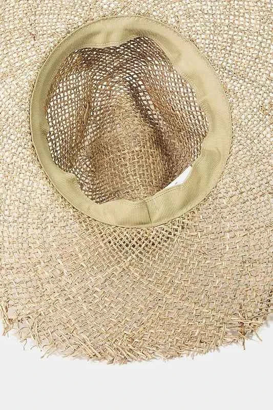 Fame Fringe Edge Straw Braided Western Fedora Hat Fame Fringe Edge Straw Braided Western Fedora Hat