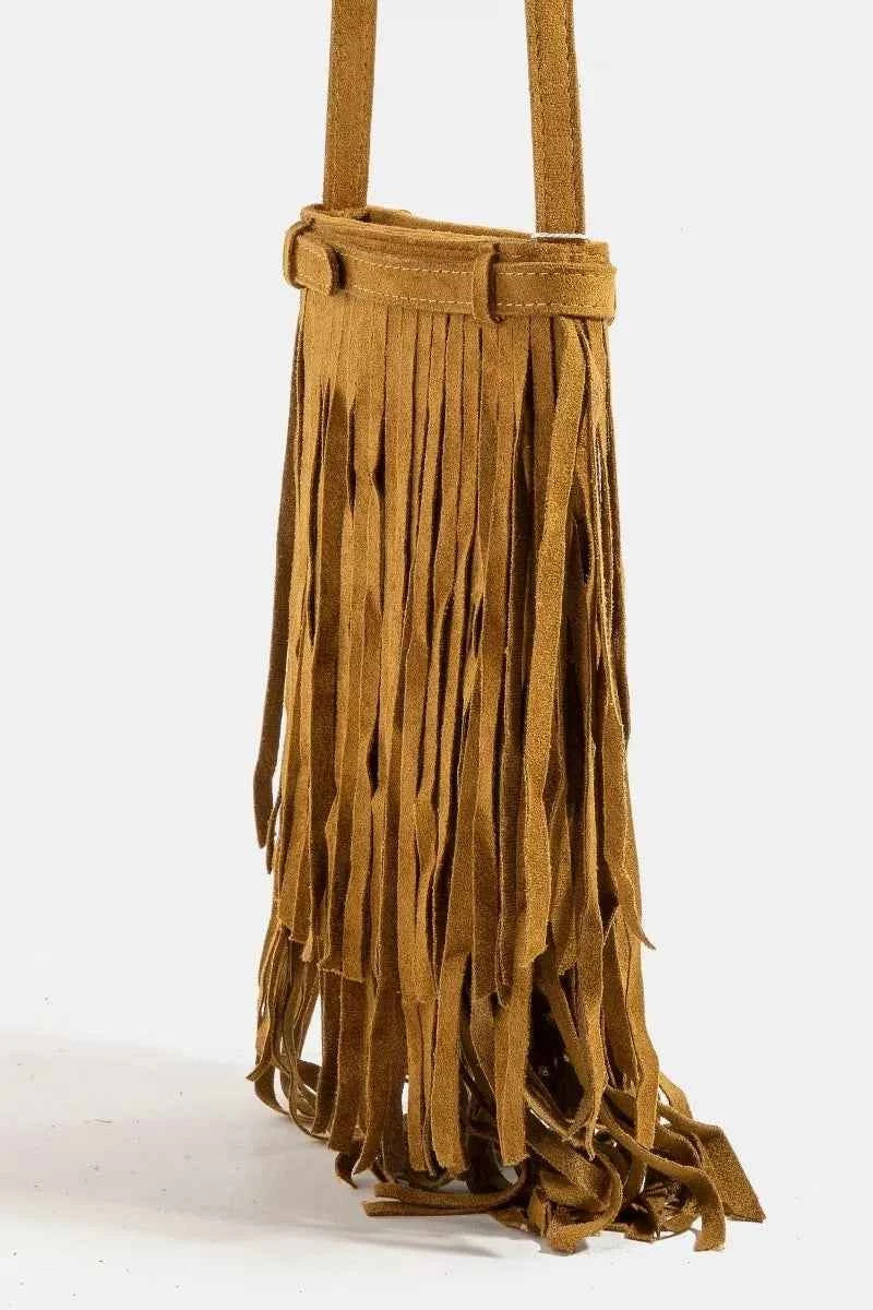 Fame Long Fringe Bucket Shoulder Bag Fame Long Fringe Bucket Shoulder Bag