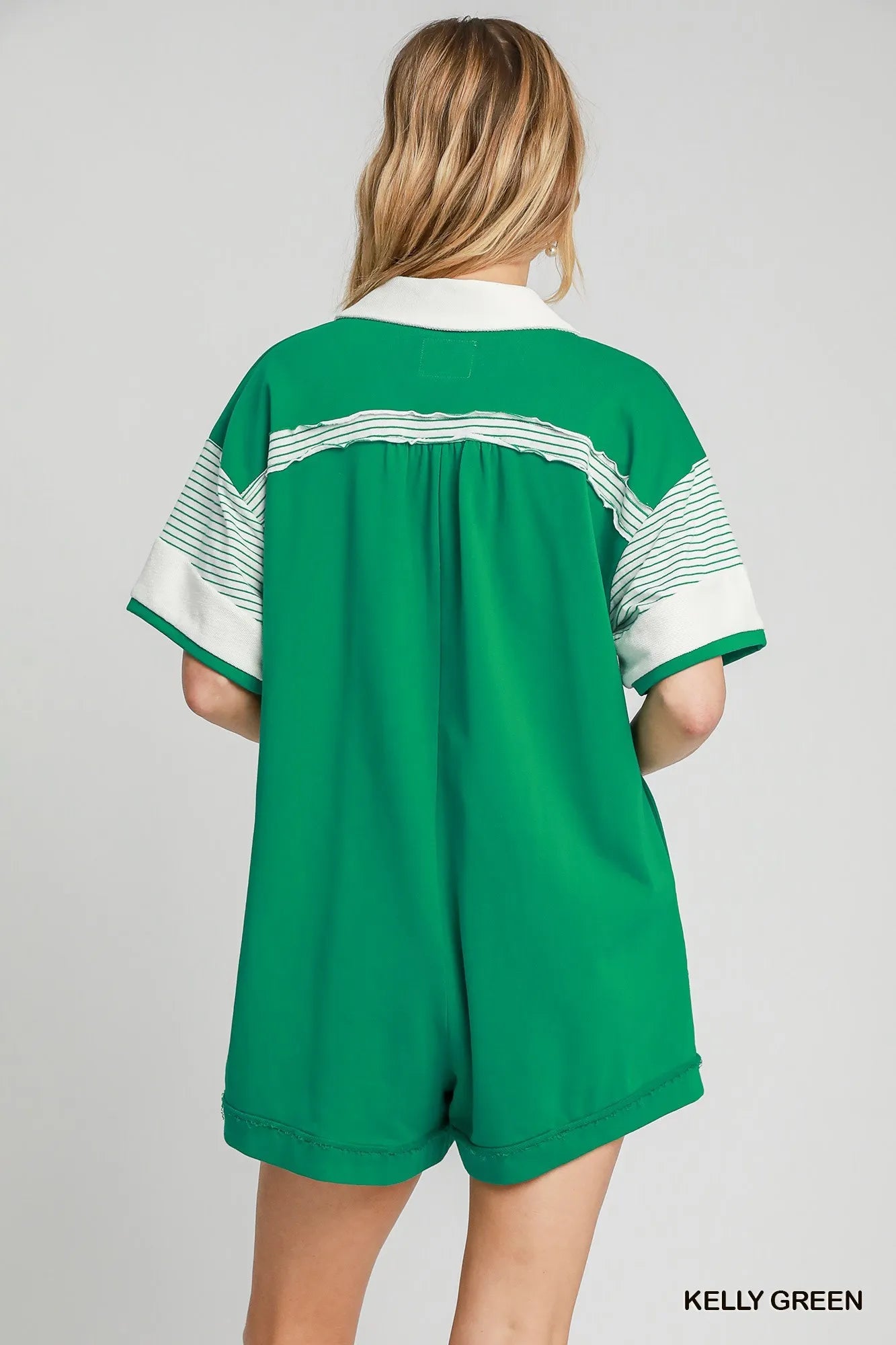 Umgee French Terry Collared Colorblock Romper 4b4a32a4-4b18-4026-98b7-16788d554eca-Max-Origin