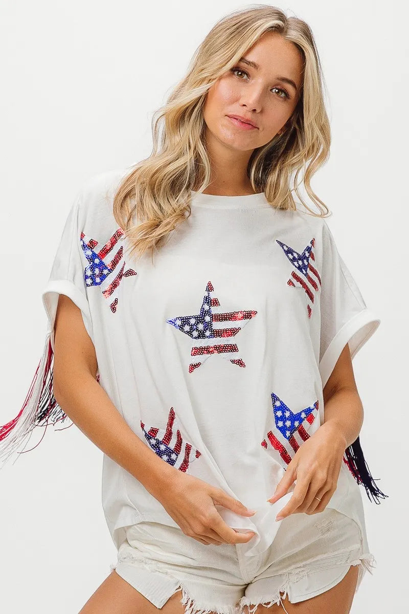 BiBi American Flag Sequin Star Fringe Top 4bbdce6ccef846df966afe92569355b9-Max-Origin