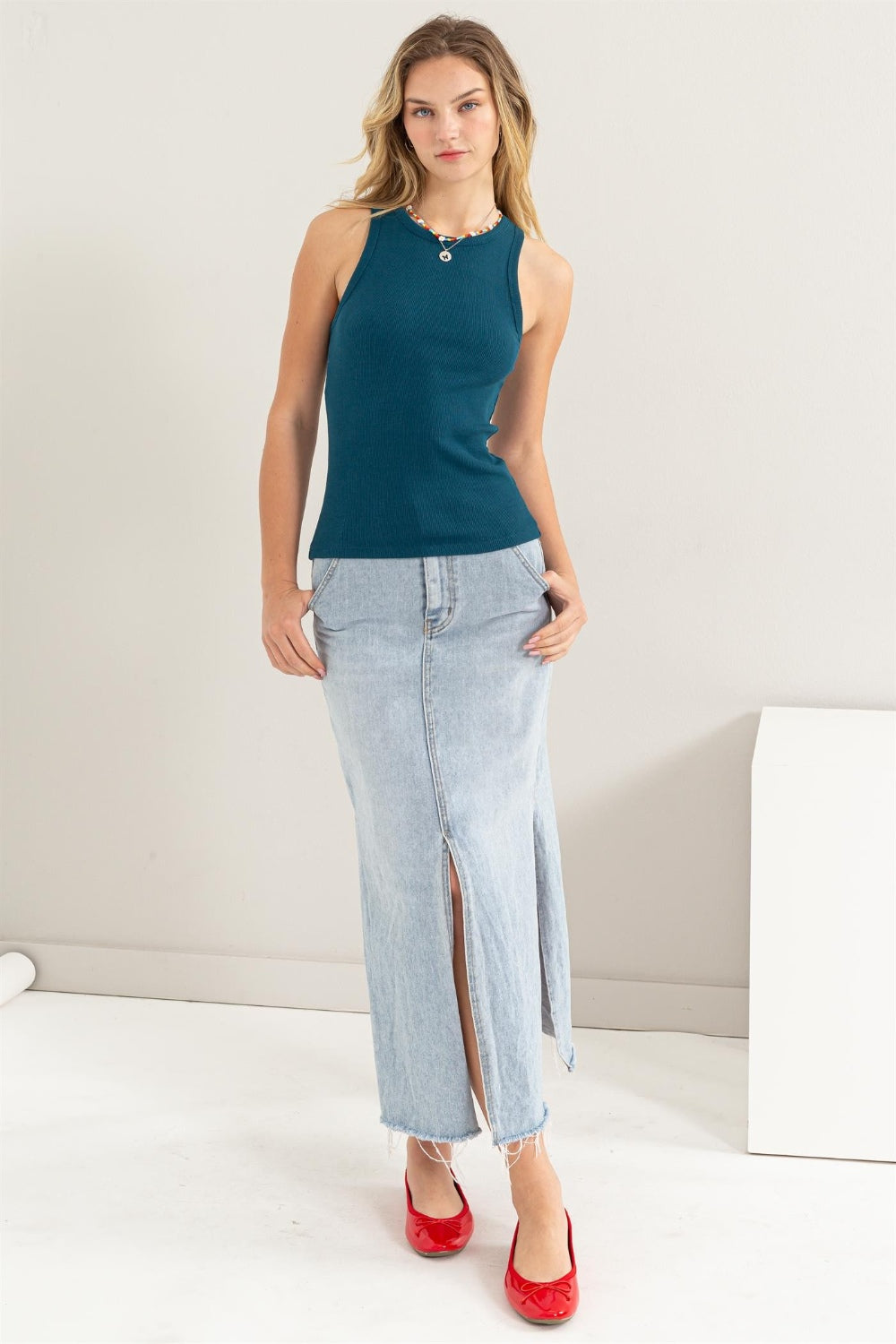 HYFVE Ribbed Round Neck Tank HYFVE Ribbed Round Neck Tank - TopFashionHQ