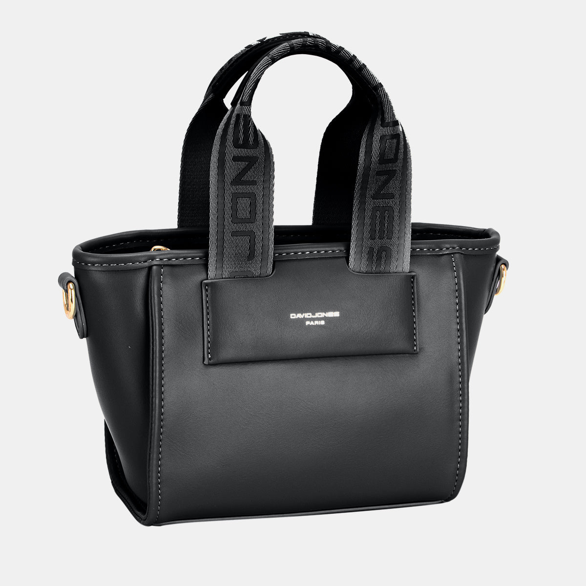 David Jones Small Handbag with Embossed Pattern Handles David Jones Small Handbag with Embossed Pattern Handles - TopFashionHQ