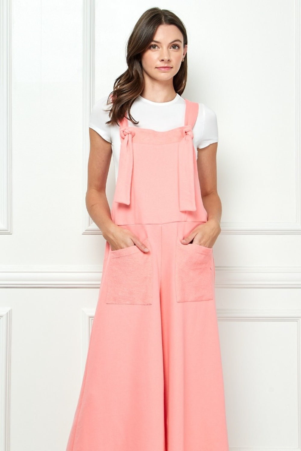 Veveret Wide Strap French Terry Overalls Veveret Wide Strap French Terry Overalls - TopFashionHQ