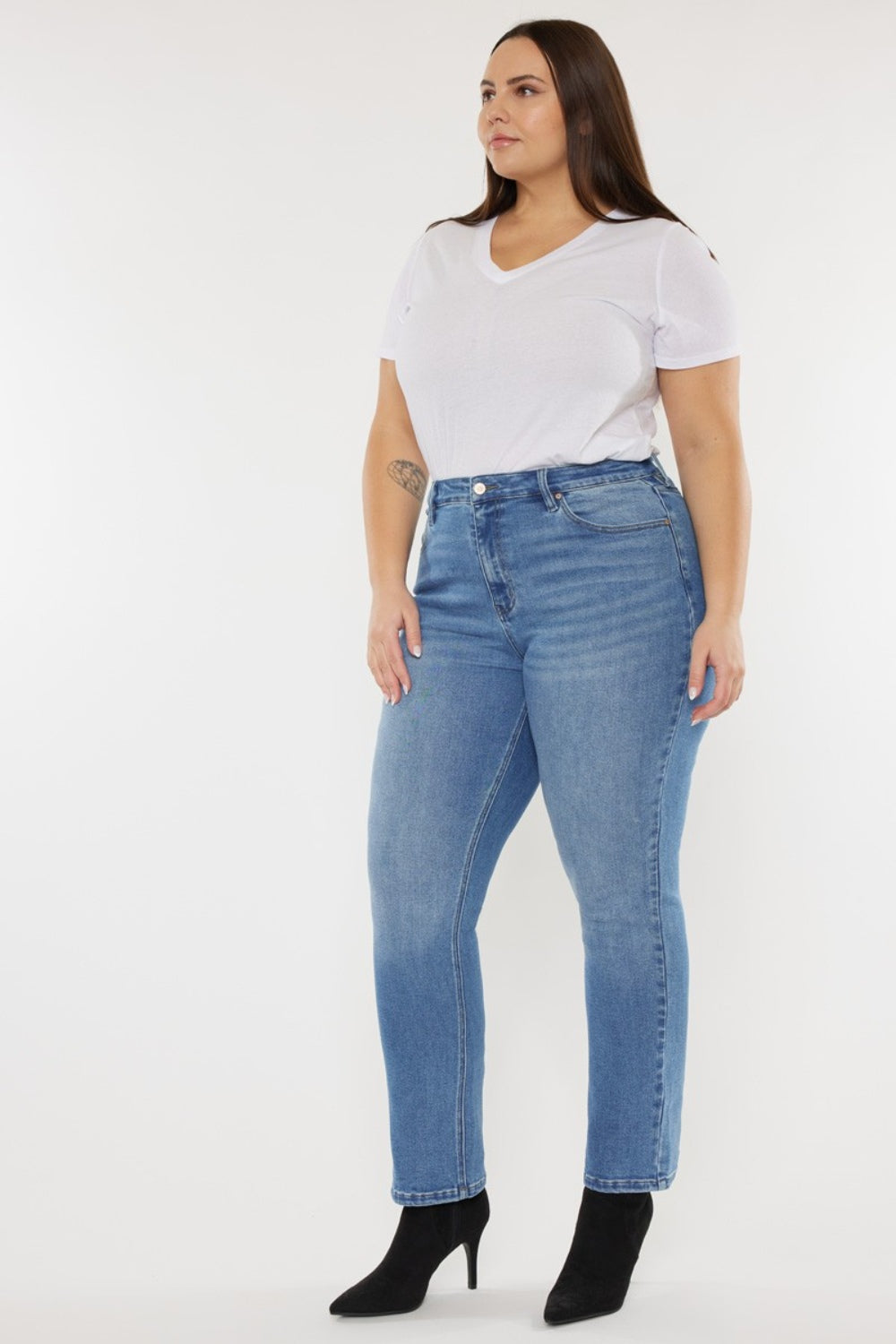 Kancan Full Size Cat's Whiskers High Waist Jeans Kancan Full Size Cat's Whiskers High Waist Jeans - TopFashionHQ