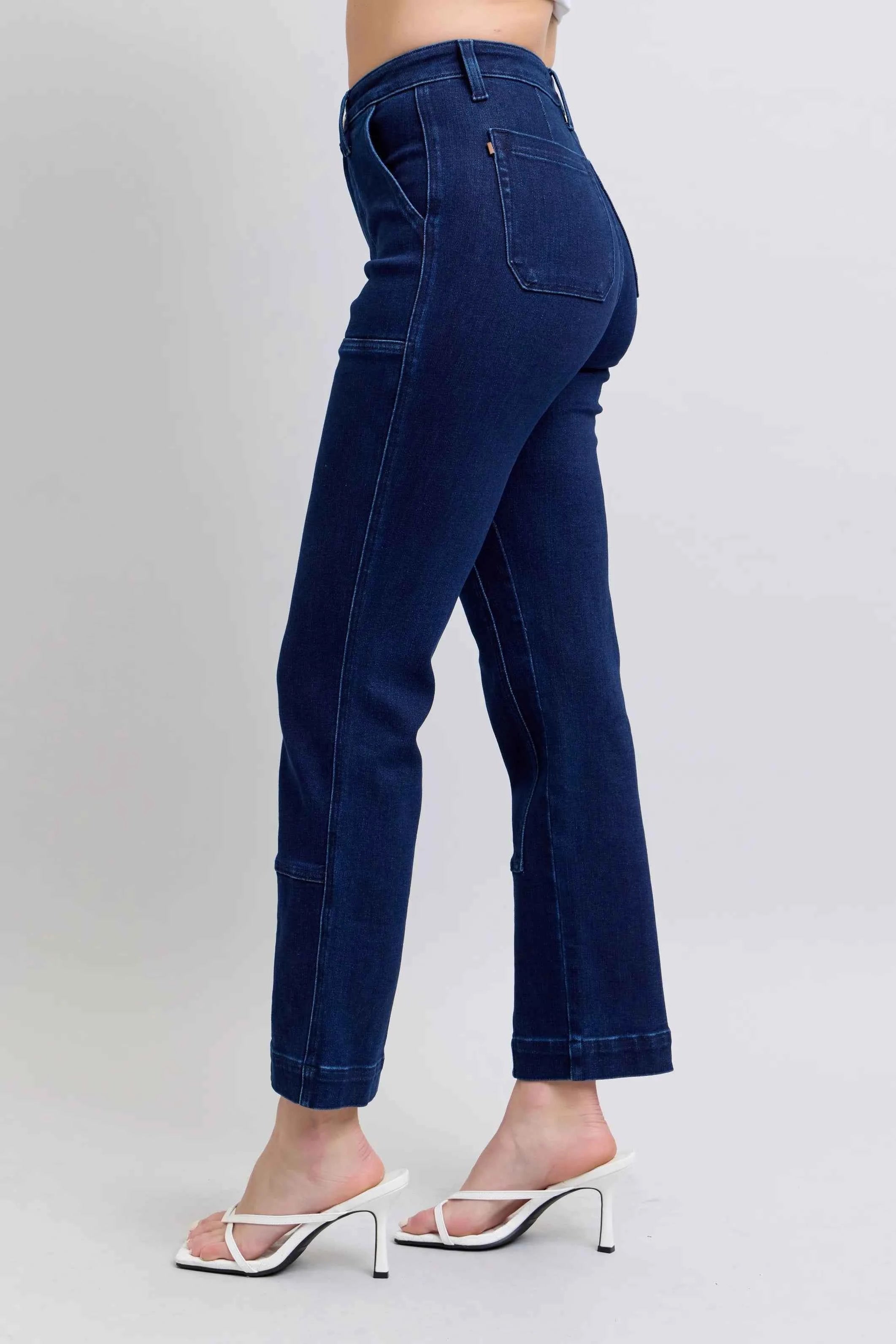 Judy Blue Full Size Hw Work Wear Knee Patch Straight Jeans Plus Size Judy Blue Full Size Hw Work Wear Knee Patch Straight Jeans Plus Size