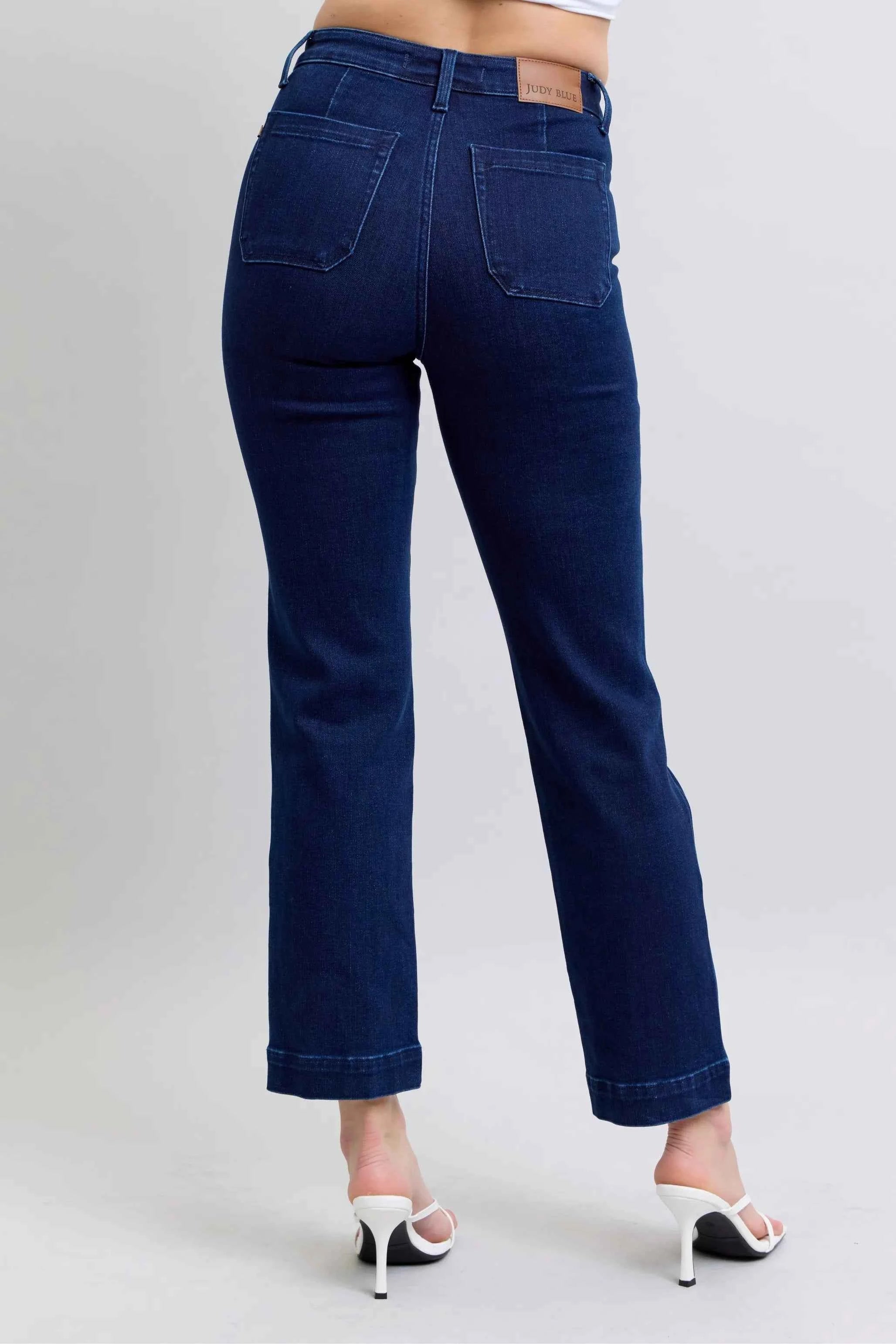 Judy Blue Full Size Hw Work Wear Knee Patch Straight Jeans Plus Size Judy Blue Full Size Hw Work Wear Knee Patch Straight Jeans Plus Size