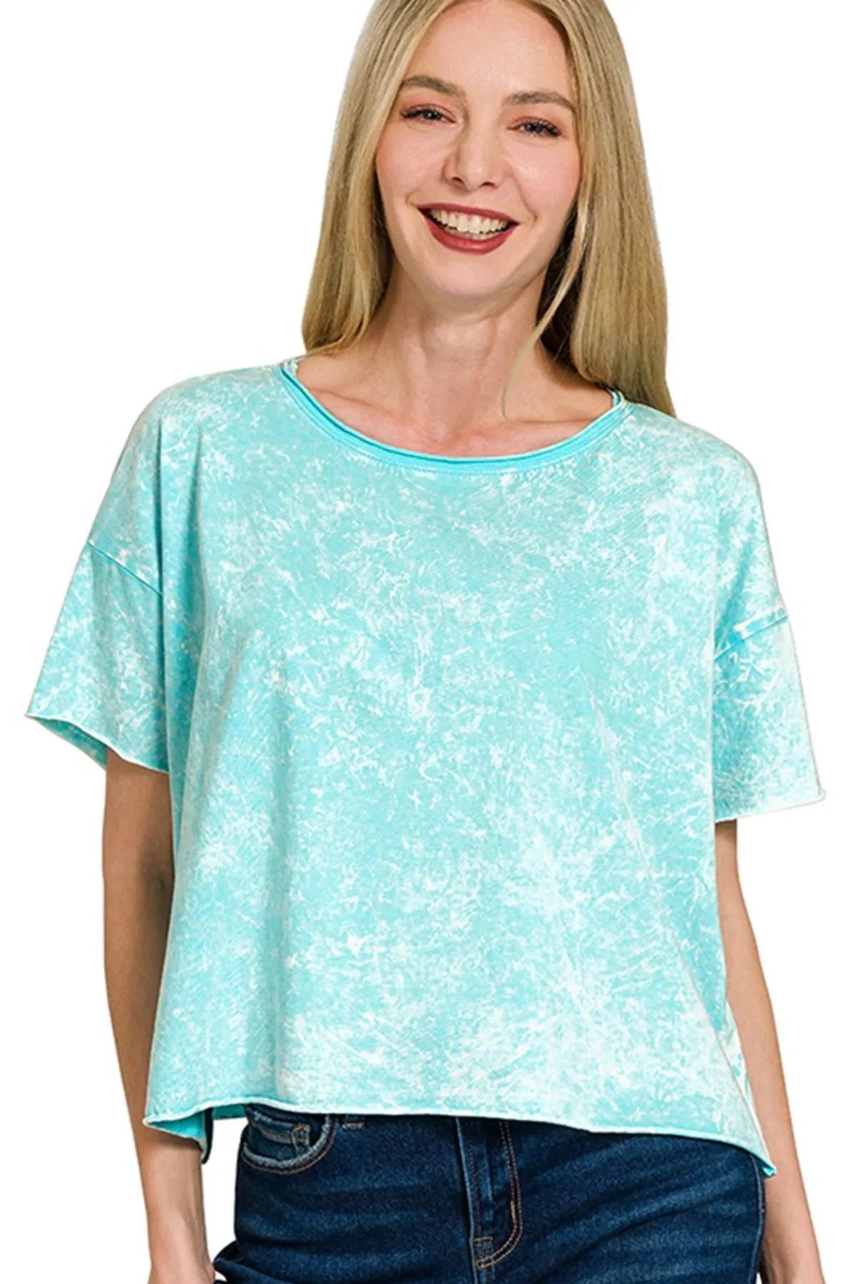 Zenana Washed Crew Neck Short Sleeve Crop Box Tee 4f5ab7cd-1ef0-4cfc-a61a-48178a6540d9-Max-Origin