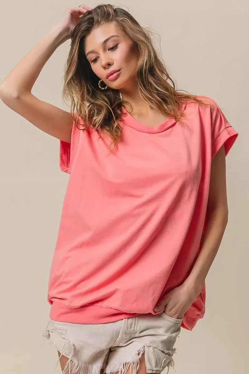 BiBi French Terry Drop Shoulder Basic Top BiBi French Terry Drop Shoulder Basic Top