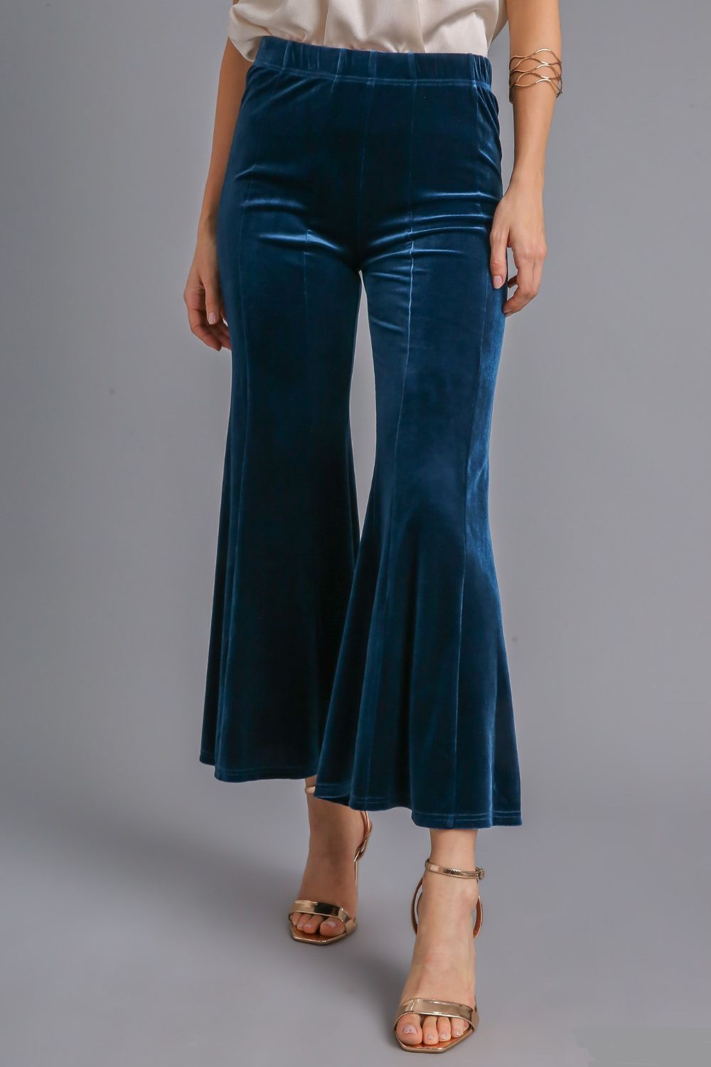 Umgee High Rise Elastic Waist Flare Pants Umgee High Rise Elastic Waist Flare Pants - TopFashionHQ
