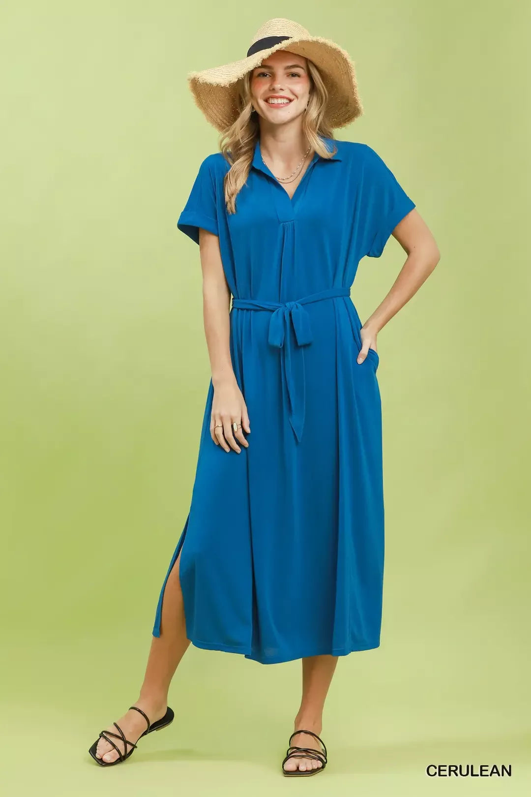 Umgee Collared Belted Midi Dress 50b79c20-1fe5-4c32-acb3-9e8d761e8c7b-Max-Origin
