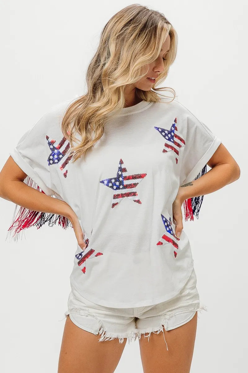 BiBi American Flag Sequin Star Fringe Top 518709e94e1b4edfbf546807ca990c84-Max-Origin
