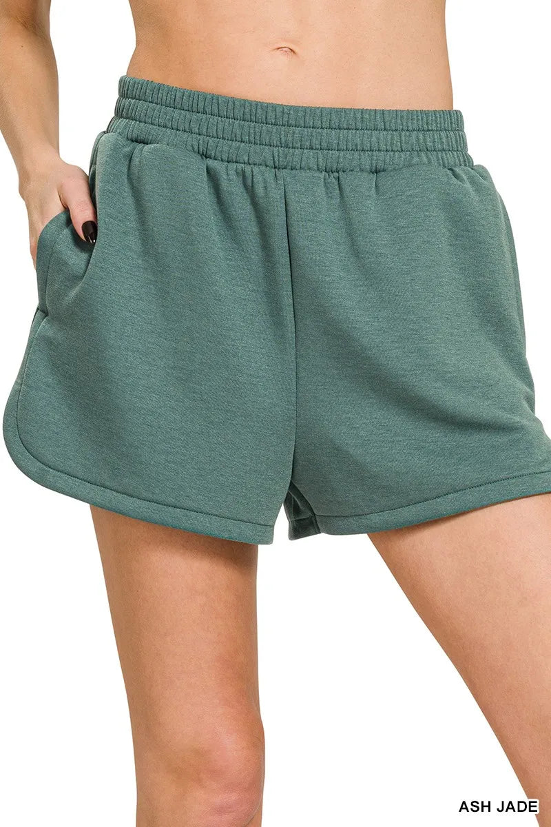 Zenana Scuba Elastic Waistband Dolphin Shorts 51d415d77b44444d89011d97a1e68964-Max-Origin