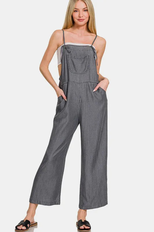 Zenana Washed Adjustable Strap Wide Leg Denim Overalls 51db1739-9d0f-4e78-8357-08d1bfcf9690-Max