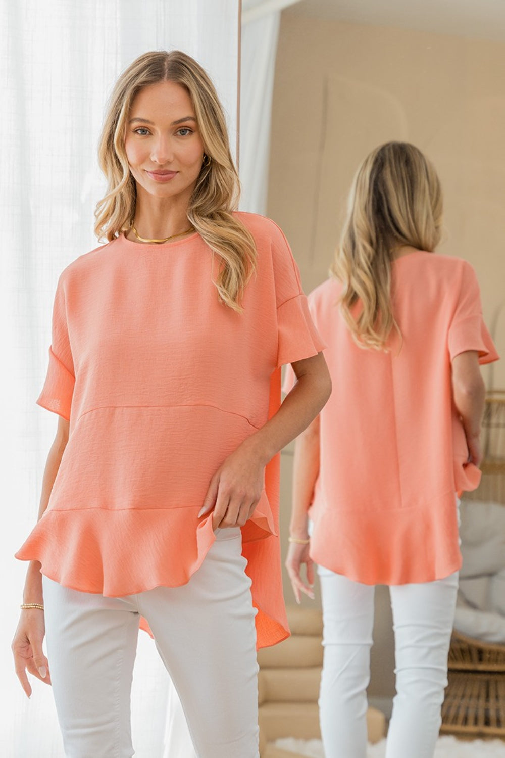 Sew In Love Round Neck Ruffled Top Sew In Love Round Neck Ruffled Top - TopFashionHQ
