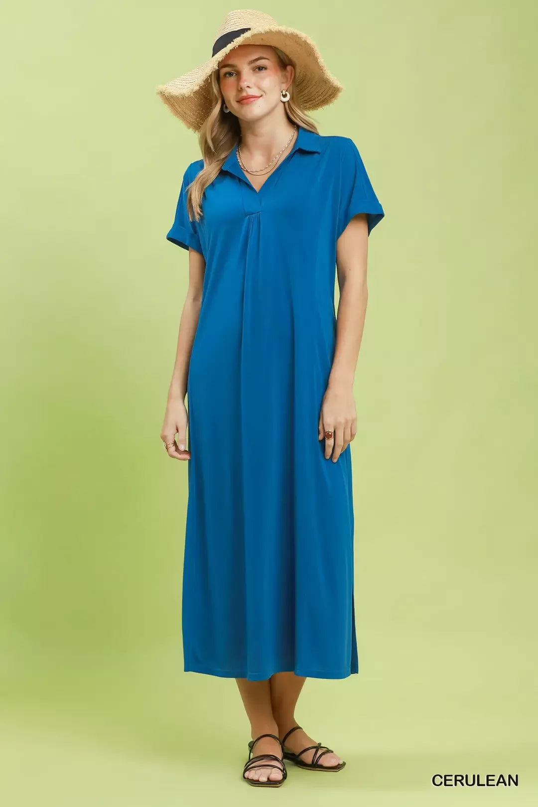 Umgee Collared Belted Midi Dress 53274e25-c0f3-4a78-a3be-5146bdacce42-Max-Origin