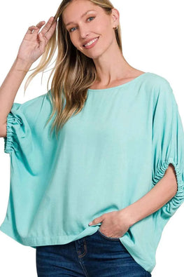 Zenana Woven Oversized Boxy Top